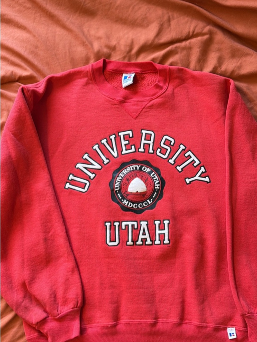 Russell Athletic Red University of Utah Crewneck Sweatshirt
